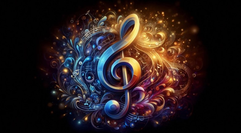 plakat z motywem muzycznym